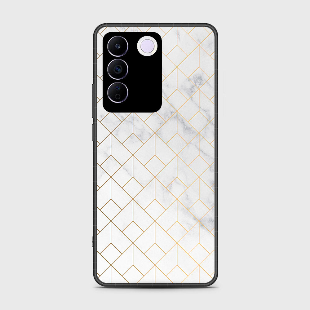 Vivo S16e Cover- White Marble Series 2 - HQ Ultra Shine Premium Infinity Glass Soft Silicon Borders Case