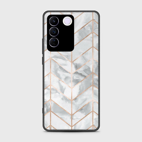 Vivo S16e Cover- White Marble Series 2 - HQ Ultra Shine Premium Infinity Glass Soft Silicon Borders Case