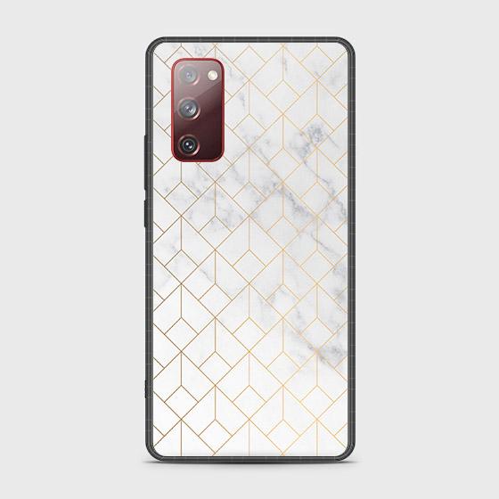 Samsung Galaxy S20 FE Cover - White Marble Series 2 - HQ Ultra Shine Premium Infinity Glass Soft Silicon Borders Case