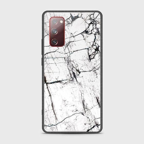 Samsung Galaxy S20 FE Cover - White Marble Series 2 - HQ Ultra Shine Premium Infinity Glass Soft Silicon Borders Case