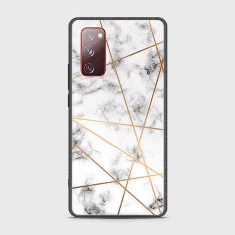 Samsung Galaxy S20 FE Cover - White Marble Series 2 - HQ Ultra Shine Premium Infinity Glass Soft Silicon Borders Case