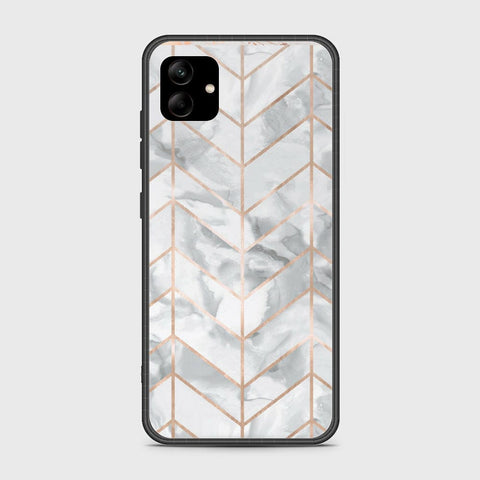 Samsung Galaxy A04 Cover- White Marble Series 2 - HQ Ultra Shine Premium Infinity Glass Soft Silicon Borders Case