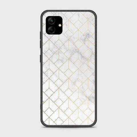 Samsung Galaxy A04e Cover - White Marble Series 2 - HQ Ultra Shine Premium Infinity Glass Soft Silicon Borders Case