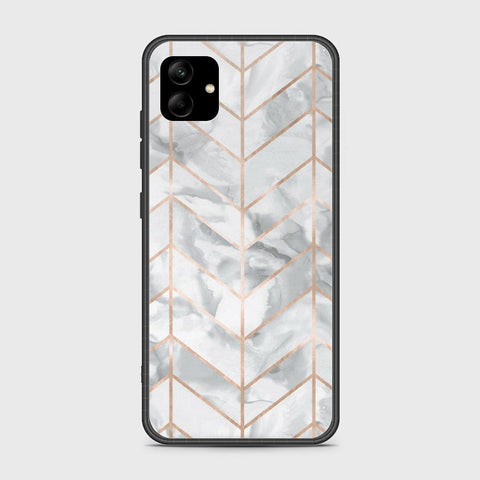 Samsung Galaxy M04 4G Cover - White Marble Series 2 - HQ Ultra Shine Premium Infinity Glass Soft Silicon Borders Case