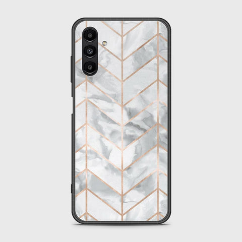 Samsung Galaxy A04s Cover- White Marble Series 2 - HQ Ultra Shine Premium Infinity Glass Soft Silicon Borders Case