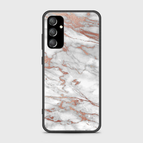 Samsung Galaxy A34 5G Cover- White Marble Series 2 - HQ Ultra Shine Premium Infinity Glass Soft Silicon Borders Case