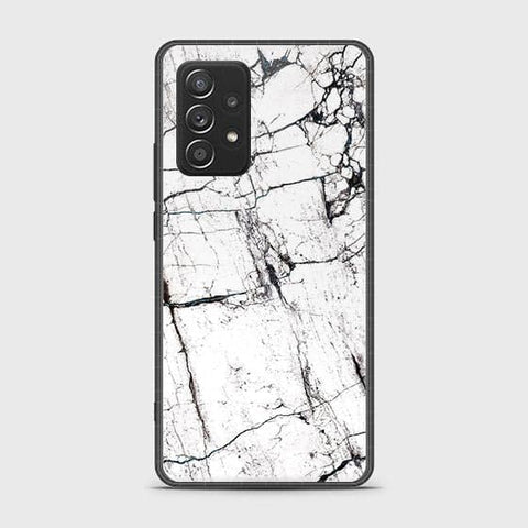 Samsung Galaxy A52 Cover - White Marble Series 2 - HQ Ultra Shine Premium Infinity Glass Soft Silicon Borders Case