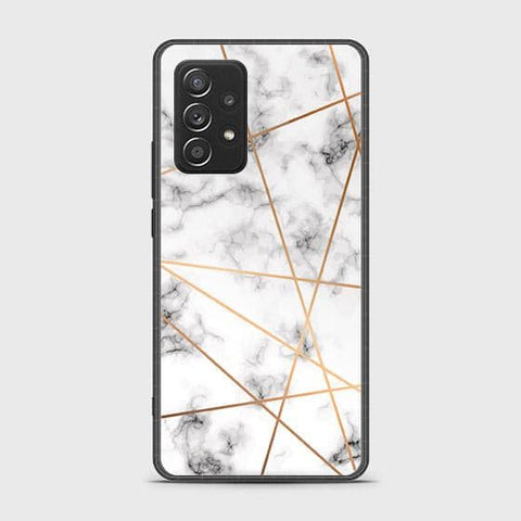 Samsung Galaxy A52 Cover - White Marble Series 2 - HQ Ultra Shine Premium Infinity Glass Soft Silicon Borders Case