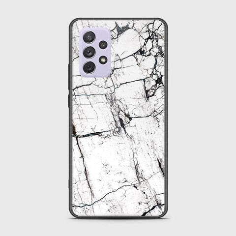 Samsung Galaxy A72 Cover - White Marble Series 2 - HQ Ultra Shine Premium Infinity Glass Soft Silicon Borders Case