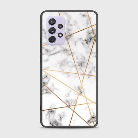 Samsung Galaxy A72 Cover - White Marble Series 2 - HQ Ultra Shine Premium Infinity Glass Soft Silicon Borders Case