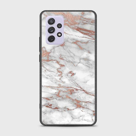 Samsung Galaxy A72 Cover - White Marble Series 2 - HQ Ultra Shine Premium Infinity Glass Soft Silicon Borders Case