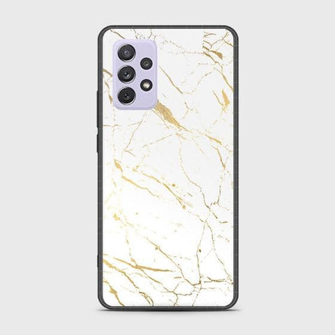 Samsung Galaxy A72 Cover - White Marble Series 2 - HQ Ultra Shine Premium Infinity Glass Soft Silicon Borders Case