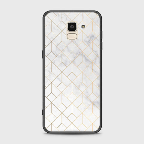 Samsung Galaxy J6 2018 Cover - White Marble Series 2 - HQ Ultra Shine Premium Infinity Glass Soft Silicon Borders Case