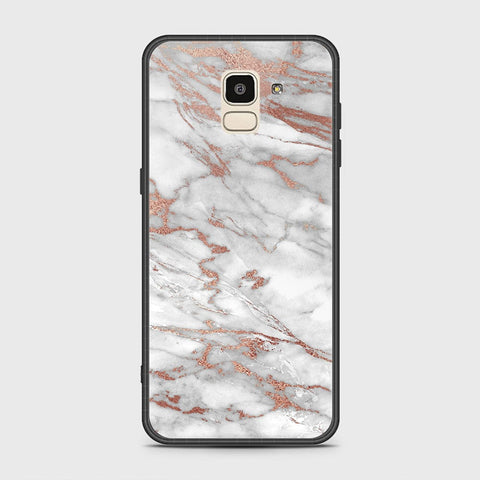 Samsung Galaxy J6 2018 Cover - White Marble Series 2 - HQ Ultra Shine Premium Infinity Glass Soft Silicon Borders Case