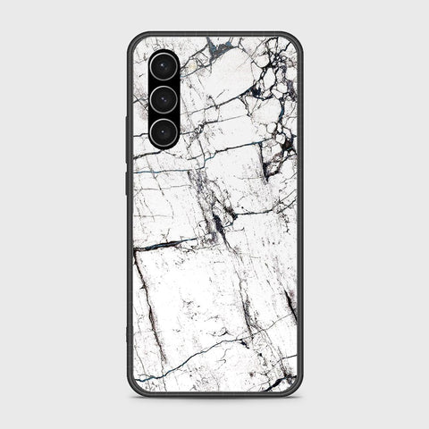 Samsung Galaxy S23 5G Cover- White Marble Series 2 - HQ Ultra Shine Premium Infinity Glass Soft Silicon Borders Case