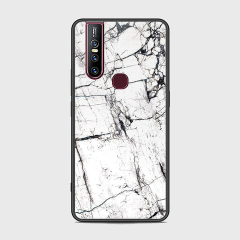 Vivo V15 Cover - White Marble Series 2 - HQ Ultra Shine Premium Infinity Glass Soft Silicon Borders Case