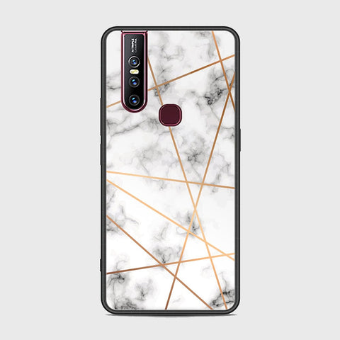 Vivo V15 Cover - White Marble Series 2 - HQ Ultra Shine Premium Infinity Glass Soft Silicon Borders Case