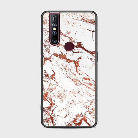 Vivo V15 Cover - White Marble Series 2 - HQ Ultra Shine Premium Infinity Glass Soft Silicon Borders Case