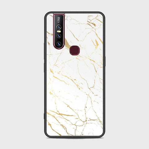 Vivo V15 Cover - White Marble Series 2 - HQ Ultra Shine Premium Infinity Glass Soft Silicon Borders Case