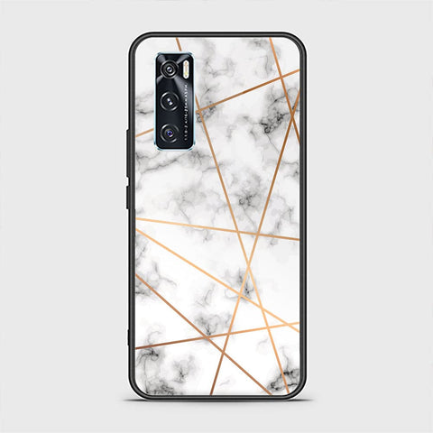 Vivo V20 SE Cover - White Marble Series 2 - HQ Ultra Shine Premium Infinity Glass Soft Silicon Borders Case