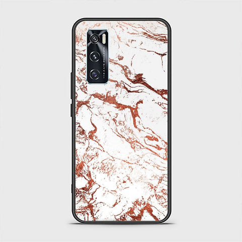 Vivo V20 SE Cover - White Marble Series 2 - HQ Ultra Shine Premium Infinity Glass Soft Silicon Borders Case