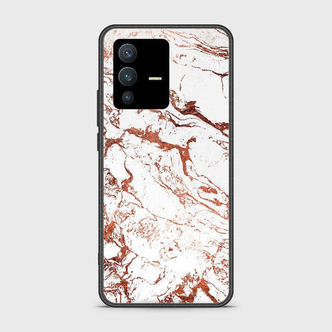 Vivo V23 5G Cover - White Marble Series 2 - HQ Ultra Shine Premium Infinity Glass Soft Silicon Borders Case