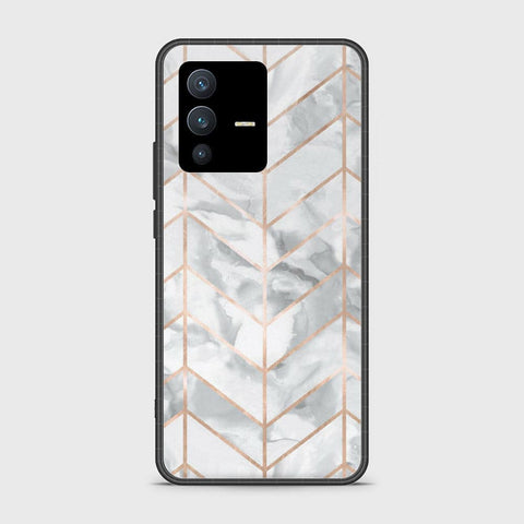 Vivo S12 Cover - White Marble Series 2 - HQ Ultra Shine Premium Infinity Glass Soft Silicon Borders Case