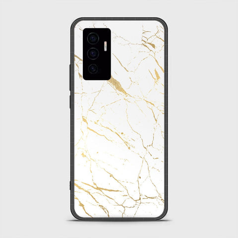 Vivo V23e Cover- White Marble Series 2 - HQ Ultra Shine Premium Infinity Glass Soft Silicon Borders Case