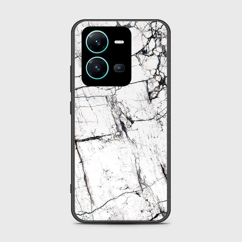 Vivo V25e Cover- White Marble Series 2 - HQ Ultra Shine Premium Infinity Glass Soft Silicon Borders Case