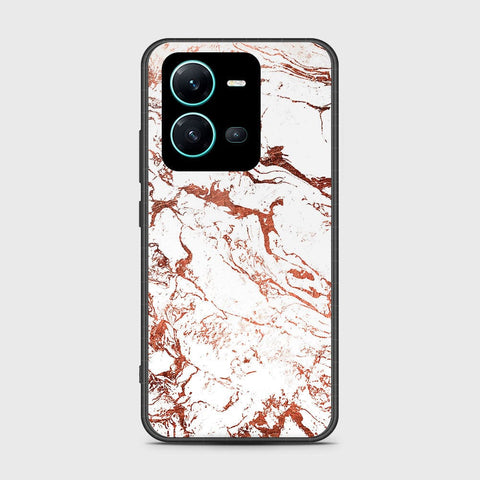 Vivo V25e Cover- White Marble Series 2 - HQ Ultra Shine Premium Infinity Glass Soft Silicon Borders Case