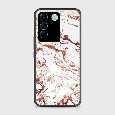 Vivo V27e Cover- White Marble Series 2 - HQ Ultra Shine Premium Infinity Glass Soft Silicon Borders Case