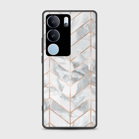 Vivo V29 Pro Cover- White Marble Series 2 - HQ Ultra Shine Premium Infinity Glass Soft Silicon Borders Case