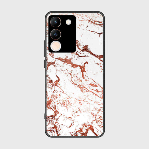 vivo V29e Cover- White Marble Series 2 - HQ Ultra Shine Premium Infinity Glass Soft Silicon Borders Case