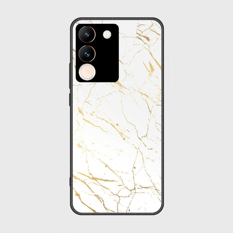 vivo V29e Cover- White Marble Series 2 - HQ Ultra Shine Premium Infinity Glass Soft Silicon Borders Case