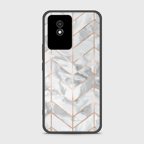 Vivo Y02A Cover- White Marble Series 2 - HQ Ultra Shine Premium Infinity Glass Soft Silicon Borders Case