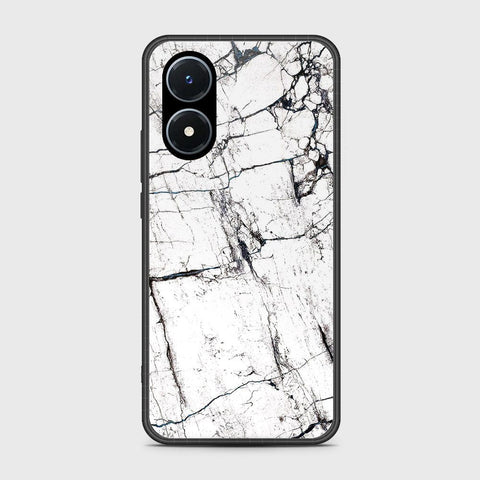 Vivo Y02s Cover- White Marble Series 2 - HQ Ultra Shine Premium Infinity Glass Soft Silicon Borders Case