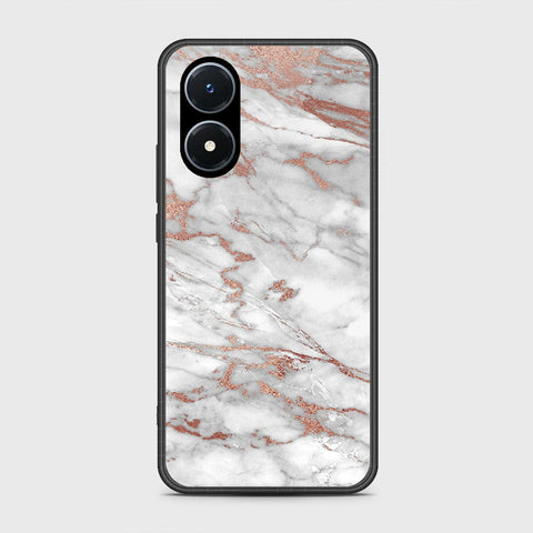 Vivo Y02s Cover- White Marble Series 2 - HQ Ultra Shine Premium Infinity Glass Soft Silicon Borders Case