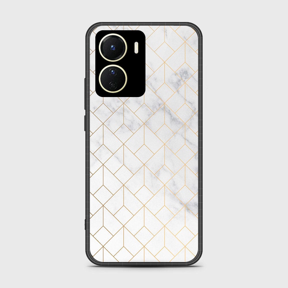 Vivo Y16 Cover- White Marble Series 2 - HQ Ultra Shine Premium Infinity Glass Soft Silicon Borders Case