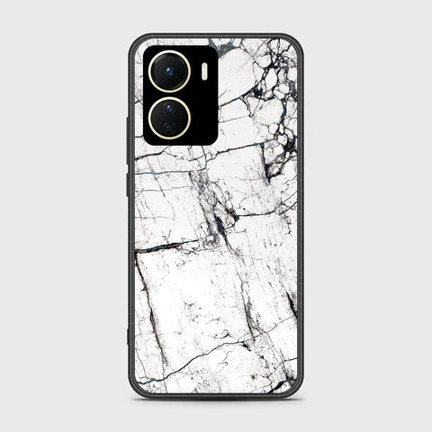 Vivo Y16 Cover- White Marble Series 2 - HQ Ultra Shine Premium Infinity Glass Soft Silicon Borders Case