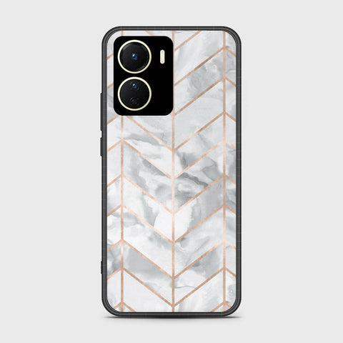 Vivo Y16 Cover- White Marble Series 2 - HQ Ultra Shine Premium Infinity Glass Soft Silicon Borders Case