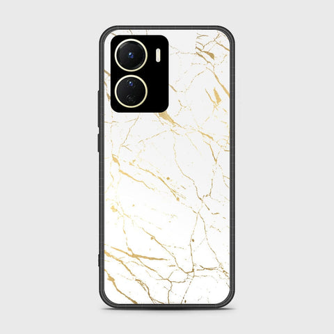 Vivo Y16 Cover- White Marble Series 2 - HQ Ultra Shine Premium Infinity Glass Soft Silicon Borders Case