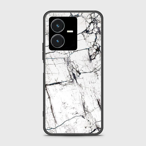 Vivo Y22s Cover- White Marble Series 2 - HQ Ultra Shine Premium Infinity Glass Soft Silicon Borders Case