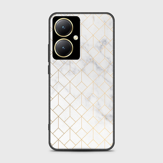 Vivo Y35 Plus Cover- White Marble Series 2 - HQ Ultra Shine Premium Infinity Glass Soft Silicon Borders Case