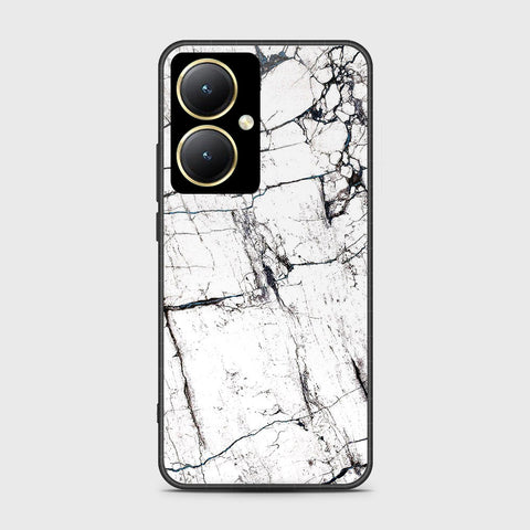 Vivo Y35m Plus Cover- White Marble Series 2 - HQ Ultra Shine Premium Infinity Glass Soft Silicon Borders Case