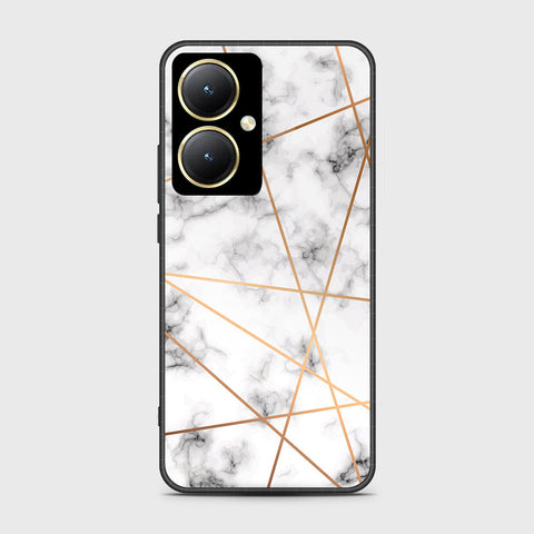 Vivo Y35m Plus Cover- White Marble Series 2 - HQ Ultra Shine Premium Infinity Glass Soft Silicon Borders Case