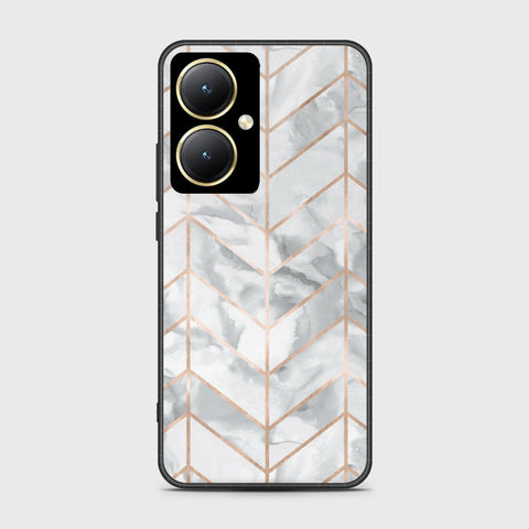 Vivo Y35m Plus Cover- White Marble Series 2 - HQ Ultra Shine Premium Infinity Glass Soft Silicon Borders Case