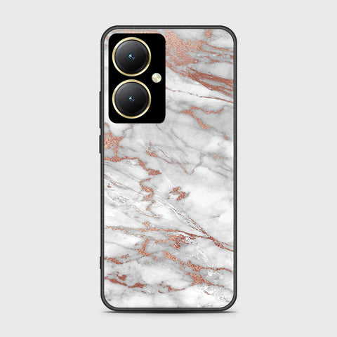 Vivo Y35m Plus Cover- White Marble Series 2 - HQ Ultra Shine Premium Infinity Glass Soft Silicon Borders Case