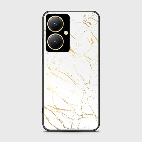 Vivo Y35m Plus Cover- White Marble Series 2 - HQ Ultra Shine Premium Infinity Glass Soft Silicon Borders Case