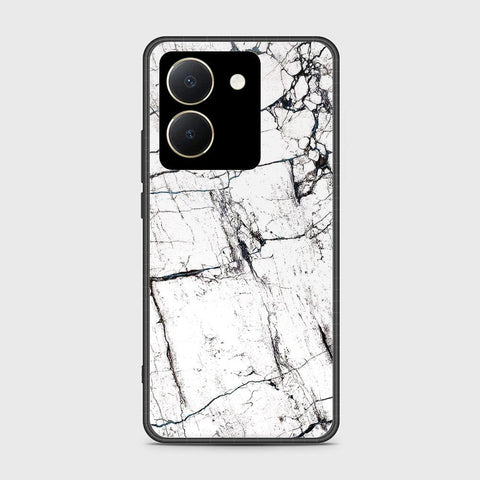 Vivo Y36 4G Cover- White Marble Series 2 - HQ Ultra Shine Premium Infinity Glass Soft Silicon Borders Case