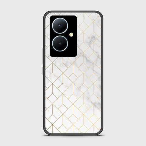 Vivo Y78 Plus 5G Cover - White Marble Series 2 - HQ Ultra Shine Premium Infinity Glass Soft Silicon Borders Case